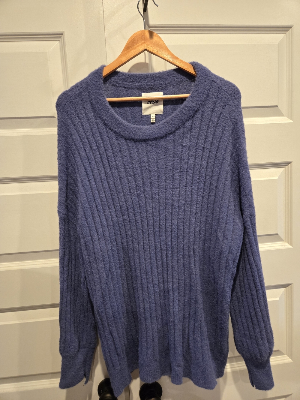 Aerie Blue Ribbed Crewneck Sweater